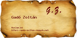 Gadó Zoltán névjegykártya
