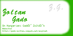 zoltan gado business card